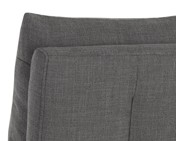 Sunpan Glenrose Elegant Wheeled Dining Armchair - Classic Comfort with Feather-Filled Cushions for Style Effie Smoke