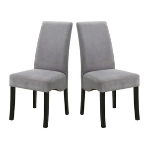 English Elm Set Of 2 Contemporary Velvet Upholstered Dining Chairs - Grey & Black, Stylish Comfort For Any Space B016P223085-GIGA
