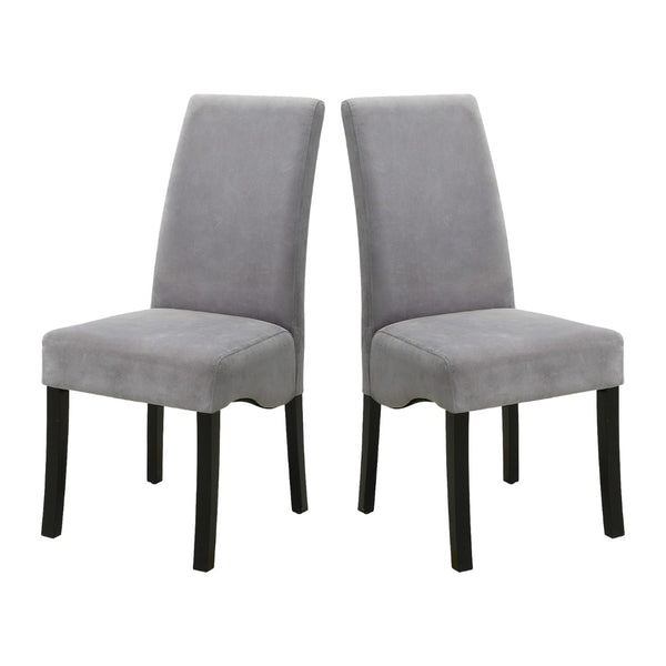 English Elm Set Of 2 Contemporary Velvet Upholstered Dining Chairs - Grey & Black, Stylish Comfort For Any Space B016P223085-GIGA