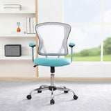 OSP Home Furnishings Gianna Task Chair White/Linen Turquoise