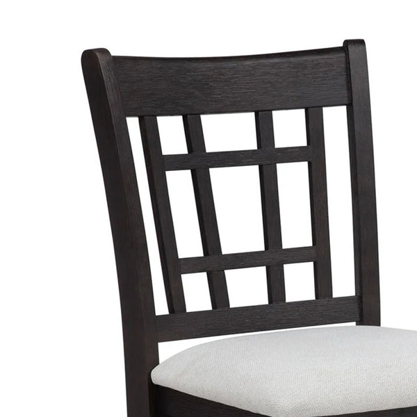 English Elm Mipo Counter Height Dining Chairs Two-tone Grid Back with White Upholstered Seats Set Charcoal Black B056P417085