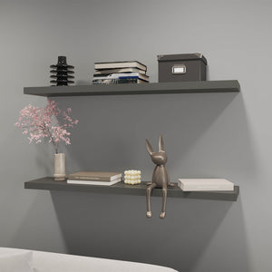English Elm Greer Floating Shelf Set Of 2 In Grey Melamine - Modern Design, Space-Saving, Easy Installation! B128P245006