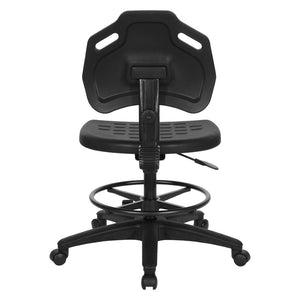 OSP Home Furnishings Vocation Drafting Chair Urethane Seat Pneumatic Height Adjustable with Footrest for Labs KH81375MX