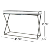 Christopher Knight Home® - Noble House - Murley Modern Glam Console Table with Mirror Tabletop, Silver