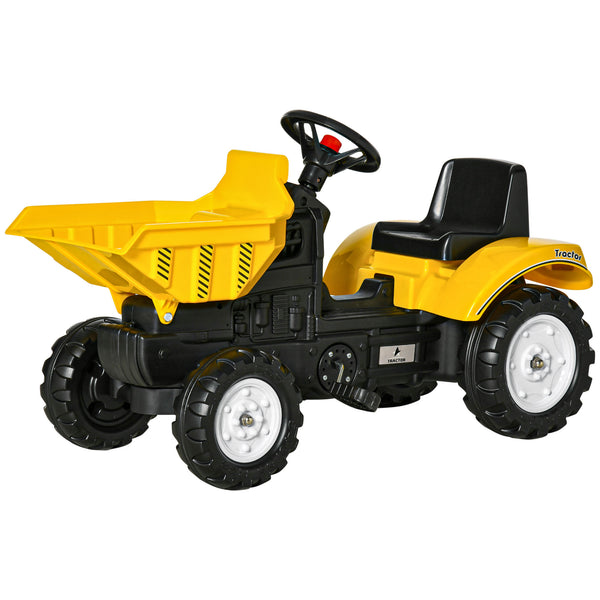 English Elm Aosom Kids Pedal Excavator Toy with Scooping Bucket and Rear Hitch for Ages 3 to 6 W2225P217061