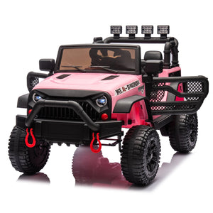 English Elm 24v Kids Electric Ride on Car with Parental Remote Dual Motors and Four Wheel Suspension Pink W1578P208320