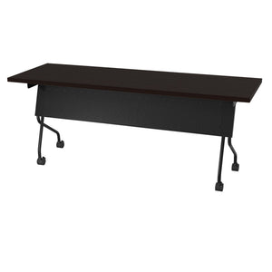 OSP Home Furnishings 6' Flip Top Nesting Training Table with Laminate Surface and Locking Casters Espresso 84226BE