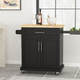 Christopher Knight Home® - Noble House - Batavia Contemporary Kitchen Cart with Wheels