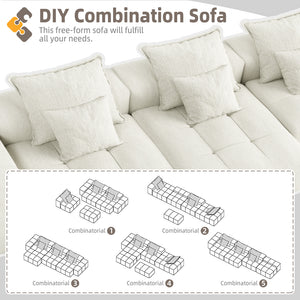 English Elm Modern Oversized Modular Sectional Sofa, Soft Sparkling Chenille With 6 Pillows - No Assembly Needed! W1885S00077