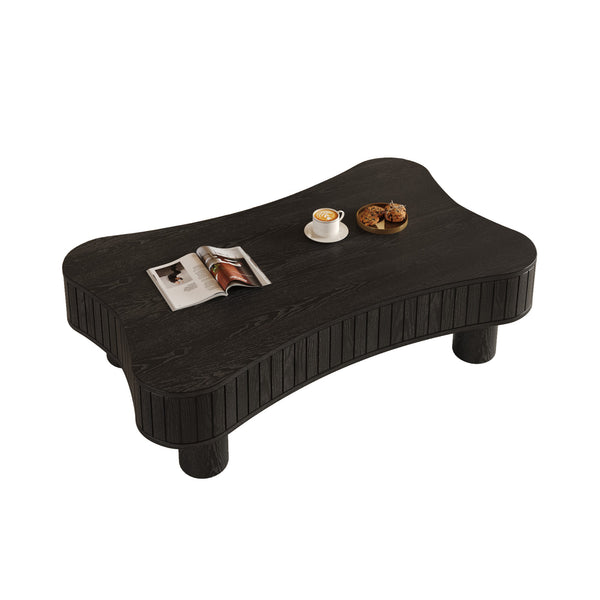 English Elm Lift Top Coffee Table with Fluted Panels Hidden Storage and Hydraulic Rise for Living Rooms W1445P317474