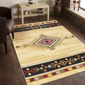 English Elm Tribes Cream Southwest Area Rug 2'7" X 7'3" - Stylish, Durable & Family-Friendly For Any Space B186P180990-GIGA