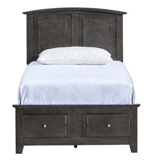English Elm Hammond Farmhouse Twin Storage Bed with Panel Headboard and Two Under Drawer Gray B078S00674