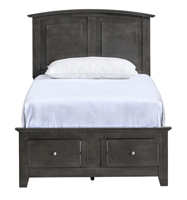 English Elm Hammond Farmhouse Twin Storage Bed with Panel Headboard and Two Under Drawer Gray B078S00674