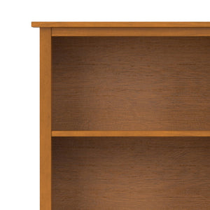 English Elm Warm Shaker 5 Shelf Bookcase Brown Pine - Handcrafted Solid Wood, Light Golden Finish, Adjustable Shelves B136P238605