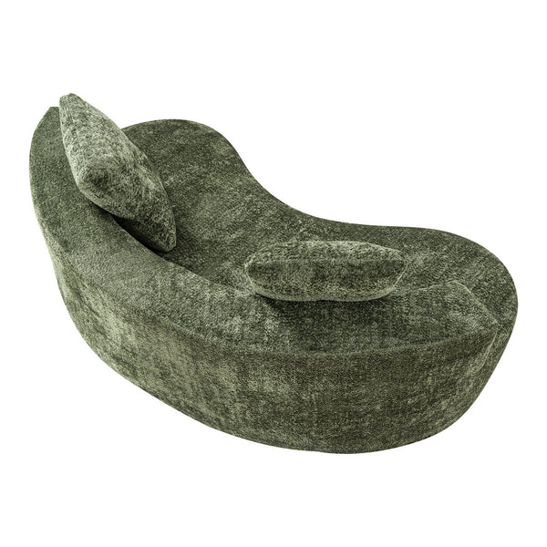 English Elm 79.5" Boucle Floor Sofa Seats Three with Cloud Soft Foam Core and Two Accent Pillows Green W5515P443762