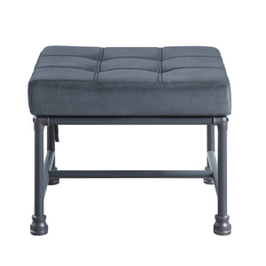 English Elm Brantley Gray Velvet Ottoman with Sandy Gray Finish — Memory Foam Seat, Metal Frame, Accent Pillow Included B2726P287570