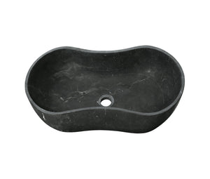 English Elm Luxury Solid Marble Vessel Sink Wavy Organic Stone Basin Matte Honed Vanity Bowl W1696P408021