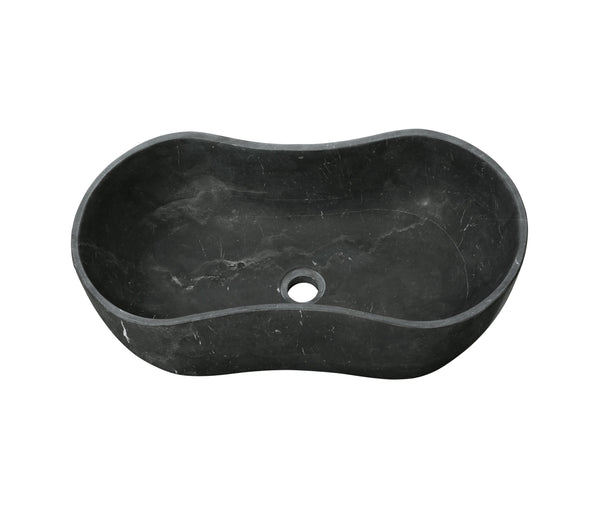 English Elm Luxury Solid Marble Vessel Sink Wavy Organic Stone Basin Matte Honed Vanity Bowl W1696P408021