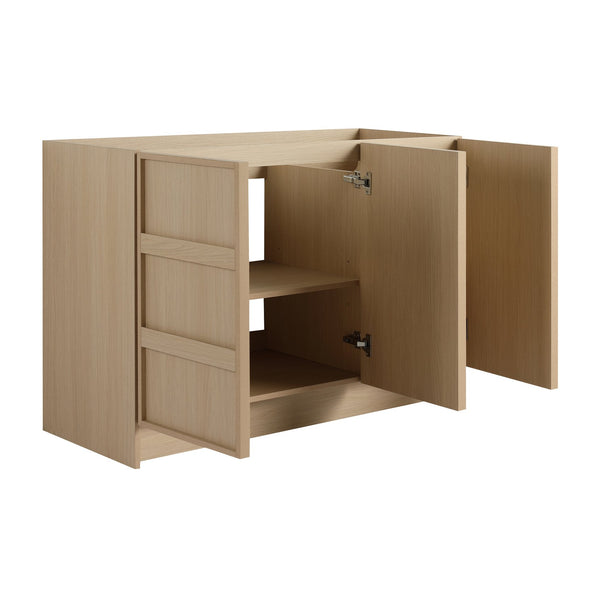English Elm 48" Freestanding Bathroom Vanity Plywood Cabinet Dune Oak Soft-close Doors Modern W999P392901