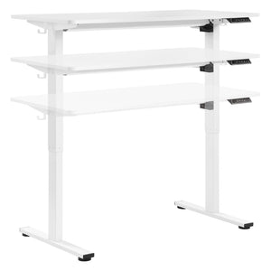 OSP Home Furnishings Primo Electric Sit Stand Desk with Laminate Top and Heavy Duty Steel Frame for Home Office 48"W PMO4823-WH