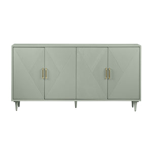 Crestview Collection 4-door Media Credenza - Elegant Acacia Wood Sideboard With Soft-close Hinges & Customizable Shelves Green Solid Wood Cvfvr8428