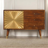 English Elm Solid Wood Manila Gold Sideboard