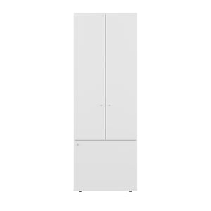 English Elm Home 3 Door Closet System with Rod and Fixed Shelves — Space-Saving Engineered Wood Storage, White B070P351131