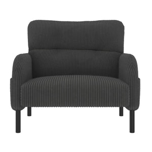 English Elm United We Win Corduroy Accent Chair Wide Seat Foam Cushion Living Room Lounge Gray W1568P386154