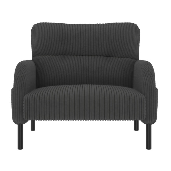 English Elm United We Win Corduroy Accent Chair Wide Seat Foam Cushion Living Room Lounge Gray W1568P386154