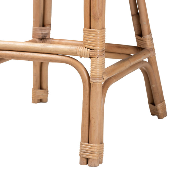 English Elm Modern Woven Rattan Barstool with Openwork Back for Kitchen Island or Home Bar B2750P470067