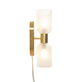 INK+IVY Dove Glam/Luxury Double Tube 2-Light Wall Sconce FB155-1176 Frosted glass/gold