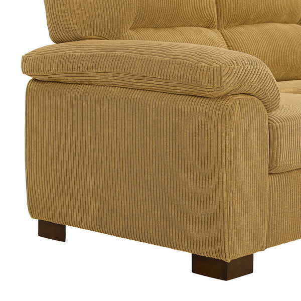 English Elm Vintage Tufted Leather Three Seat Sofa with Rolled Arms for Classic Living Rooms B343S00046
