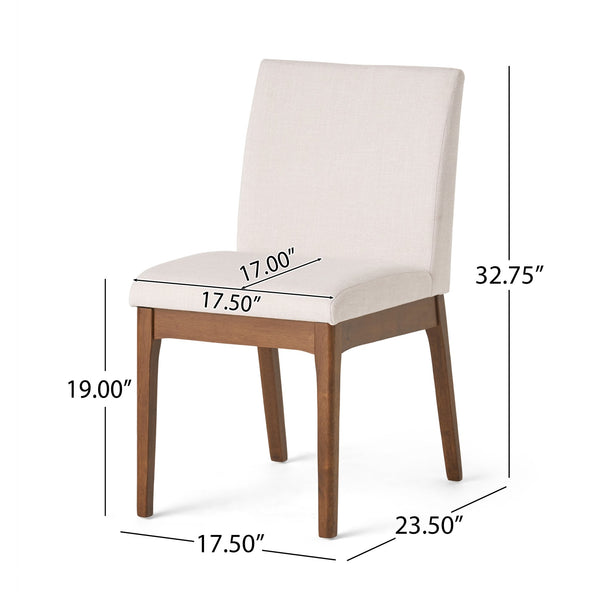 English Elm Christopher Knight Home® - DINING Chair with Upholstered Fabric Seat and Sleek Wood Legs — Compact Modern Comfort & Style Light beige 58924.00WNT