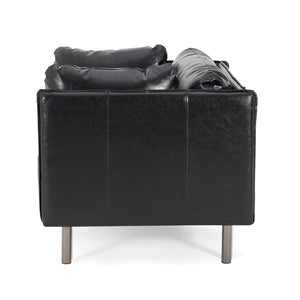English Elm Christopher Knight Home® - 39" Vintage Black Faux Leather Lounge Chair - Stylish Comfort With Durable Build For Any Space N767P208310K
