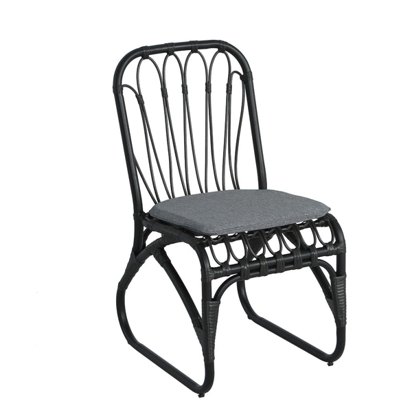 English Elm Christopher Knight Home® - Outdoor Hand-Woven PE Rattan Patio Dining Chairs Set of 2 with Iron Frame 400lb Capacity, No Assembly Required Black+ Gray N762P236169G