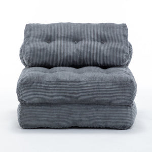 English Elm Folding Floor Sofa Bed Convertible Lounge Chair with Shredded Foam Fill for Bedroom Dark Gray W2200P442794