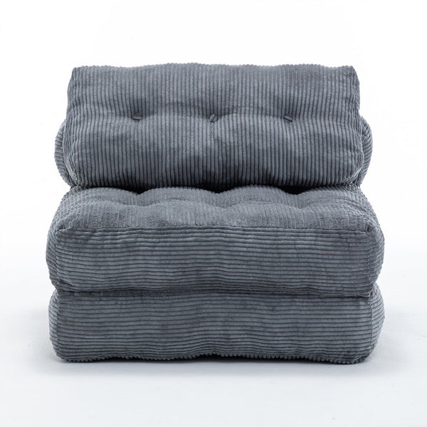 English Elm Folding Floor Sofa Bed Convertible Lounge Chair with Shredded Foam Fill for Bedroom Dark Gray W2200P442794