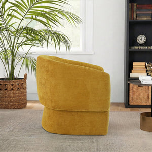 English Elm Wichita Chenille Lounge Chair Scandinavian Curved Arm Accent Seat for Living Room B183P493700