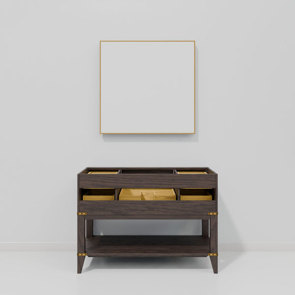 English Elm Brown Oak Single Bath Vanity With Cultured Marble Top & Coordinating Mirror - Stylish Storage Solution B2731S01524
