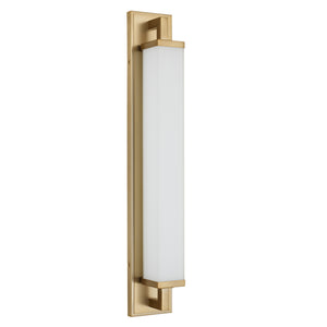 English Elm 28-inches Warm Brass Dimmable Led Vanity Bar Light for Modern Bathroom Walls Antique Brass B370P394094