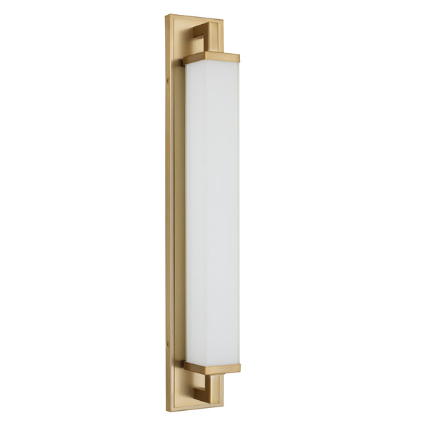 English Elm 28-inches Warm Brass Dimmable Led Vanity Bar Light for Modern Bathroom Walls Antique Brass B370P394094