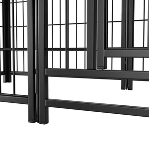 English Elm Dog Playpen 8 Panel Heavy Duty Iron Pet Enclosure Foldable Indoor Outdoor Exercise Pen Black W368P233996