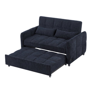 English Elm 52.8" Chenille Tufted Convertible Loveseat Sleeper with Usb Ports for Studio Spaces N719P230296C