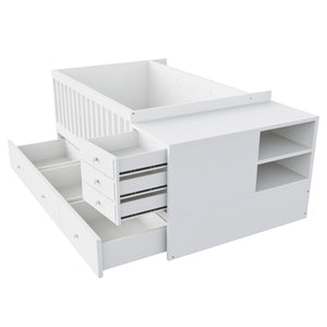 English Elm Convertible Crib Daybed with Changing Table Six Drawers Pine Wood Nursery Frame FF00001AAW