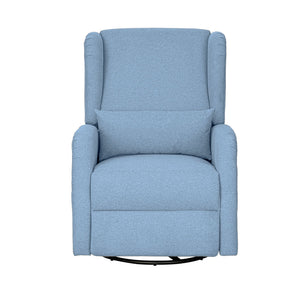 JLA Home Madison Park - Power Candace Recliner offers 3-in-1 power recline, 270° swivel & glider, USB/USB‑C charging, lumbar support, spill-resistant upholstery, side pocket, sturdy wood frame, tool-free setup for living rooms, nurseries, home offices Light Blue MP103-1283