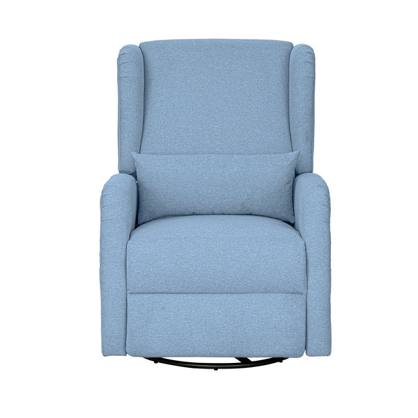JLA Home Madison Park - Power Candace Recliner offers 3-in-1 power recline, 270° swivel & glider, USB/USB‑C charging, lumbar support, spill-resistant upholstery, side pocket, sturdy wood frame, tool-free setup for living rooms, nurseries, home offices Light Blue MP103-1283