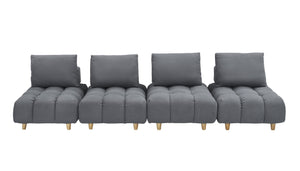 English Elm 120 Plush Teddy Sofa 120" Long Spacious 4-Seater with Solid Wood Frame, Spring Cushion Comfort Gray W1658S00071