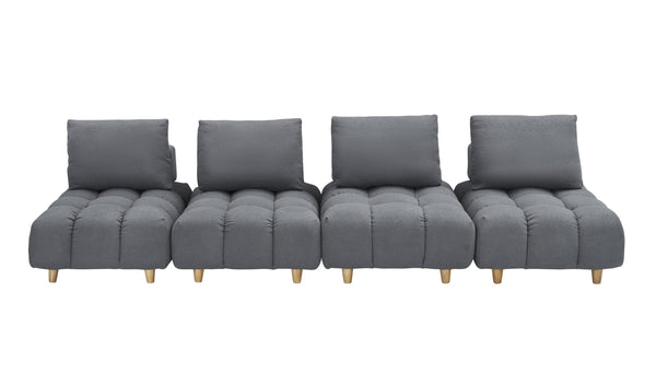 English Elm 120 Plush Teddy Sofa 120" Long Spacious 4-Seater with Solid Wood Frame, Spring Cushion Comfort Gray W1658S00071