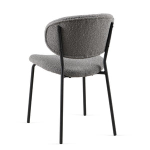 English Elm Grey Boucle Dining Chairs Set Of 2 - Stylish Comfort With Metal Legs For Modern Dining & Living Spaces W1164P195060