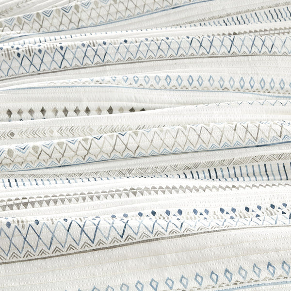 English Elm 3 Printed Microfiber Seersucker Quilt Set Reversible Diamond Channel Quilting Antimicrobial Full/Queen Taupe+Blue 17.72 L x 15.35 W x 7.48 H B03597655